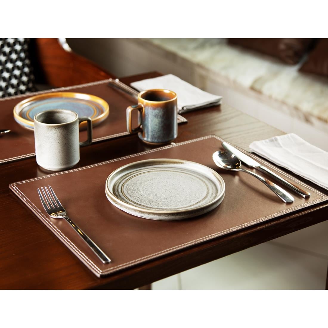 Olympia kunstlederen placemat bruin 40x30cm