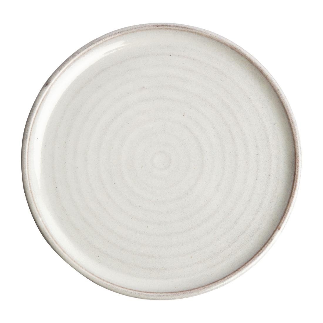 Olympia Canvas ronde borden met smalle rand wit 26,5cm (6 stuks)