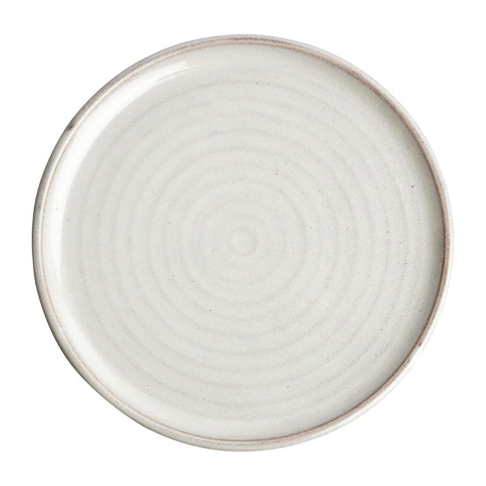Olympia Canvas ronde borden met smalle rand wit 26,5cm (6 stuks)
