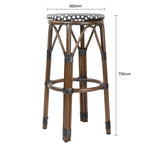 Bolero Parijse Stijl PE Rieten Barkrukken Zwarte Stip Mix (2 stuks)