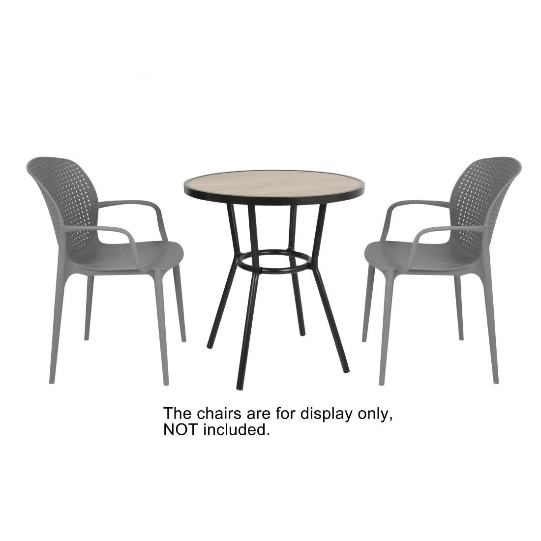Bolero Marston Ronde Buitentafel Zwart 700mm