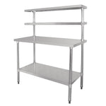 Vogue RVS werktafel met wandplanken 180cm