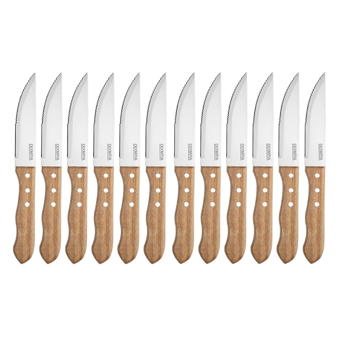 Olympia Jumbo steakmes met houten heft 25cm