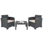 Bolero Pp Fauteuil En Tafel Rieten Set Grijs