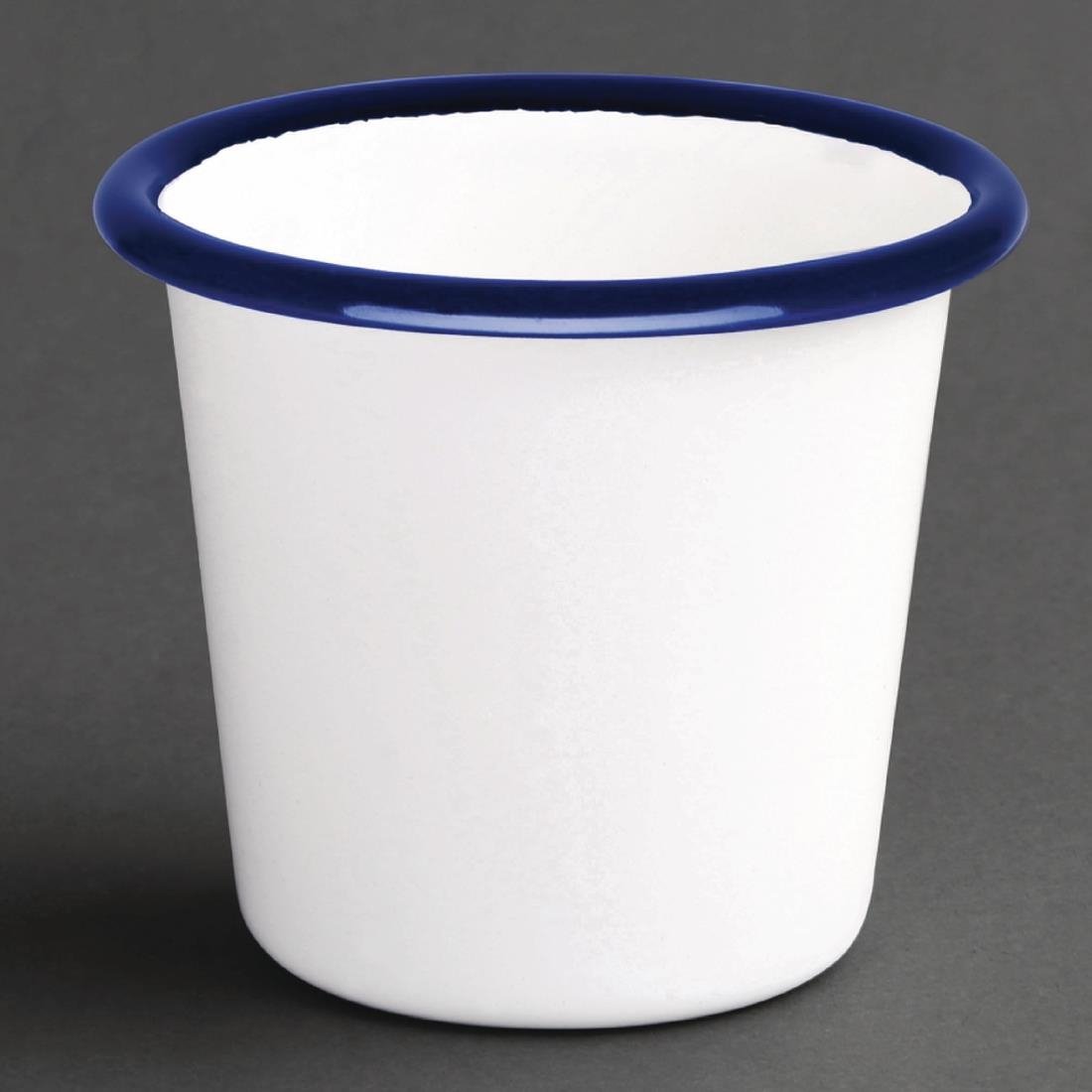 Olympia Emaille sauspotje wit en blauw 11,4cl (6 stuks)