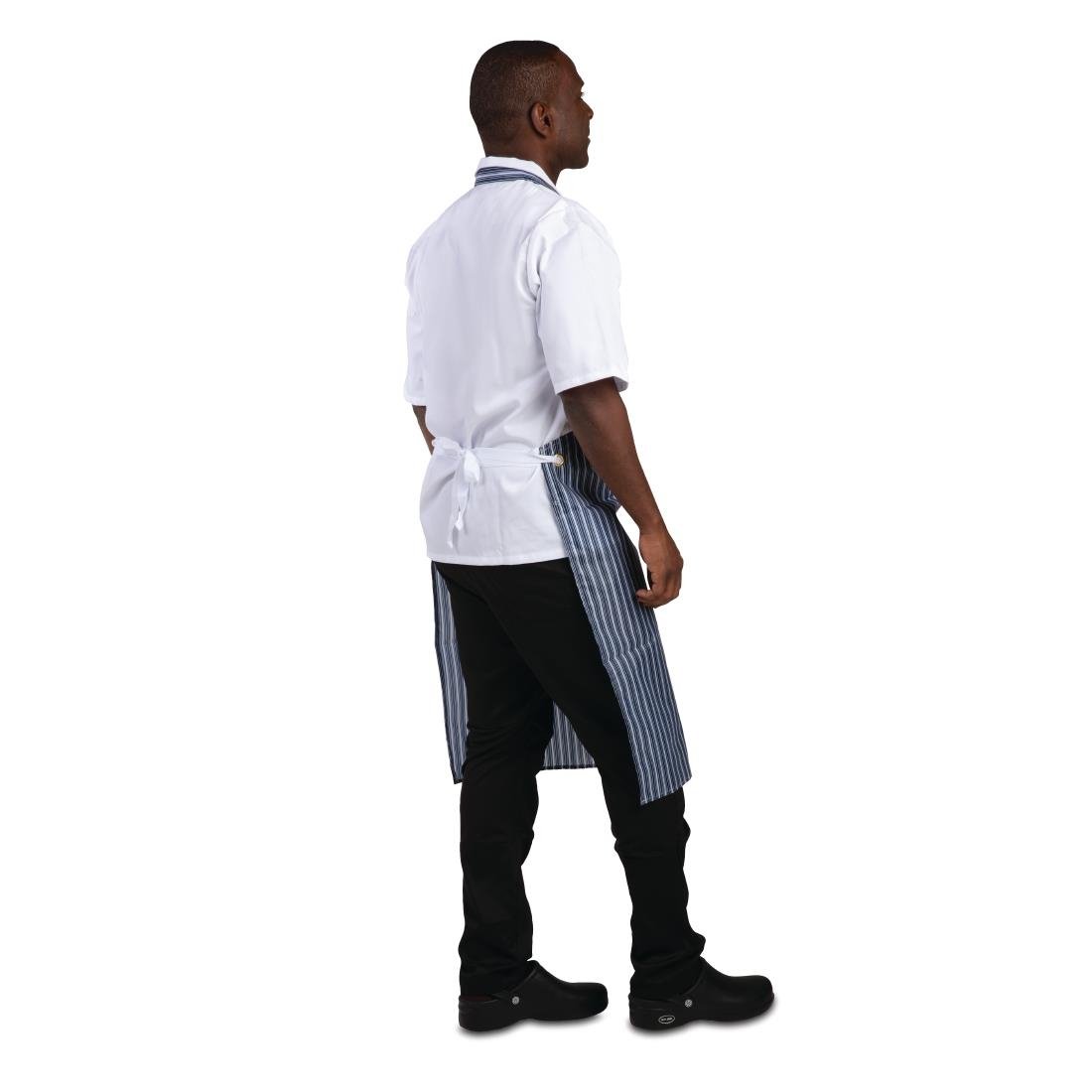 Whites waterdicht schort blauw-wit gestreept