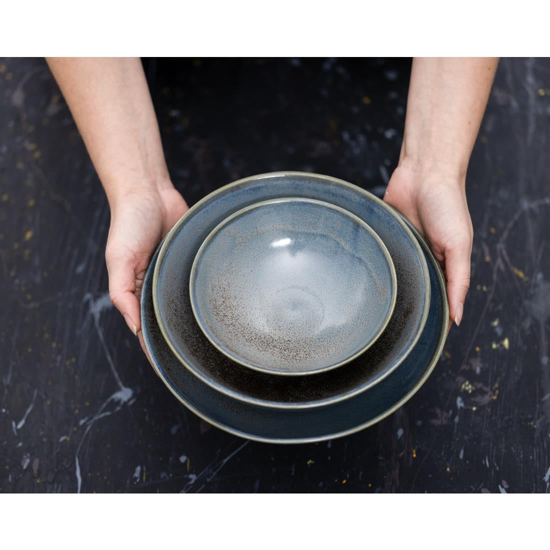 Olympia Ember Blue Coupe Bowls 200 mm (4 Stuks)