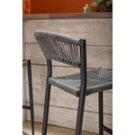Bolero Eden PE gevlochten rattan outdoor barkrukken antraciet (2 stuks)