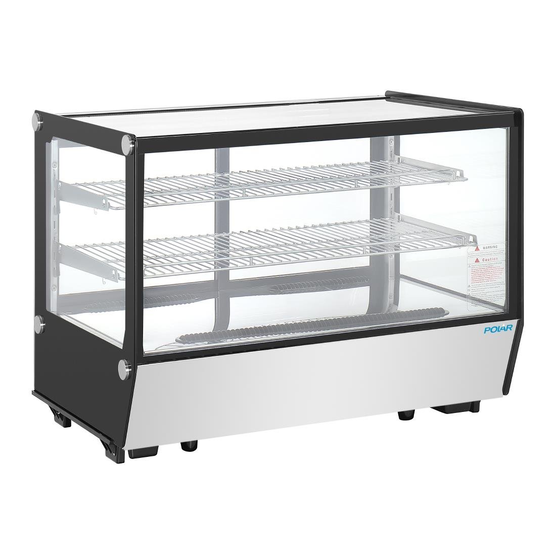 Polar G-Series aanrecht model Display Koelkast Zwarte Vierkante Glas 160Ltr