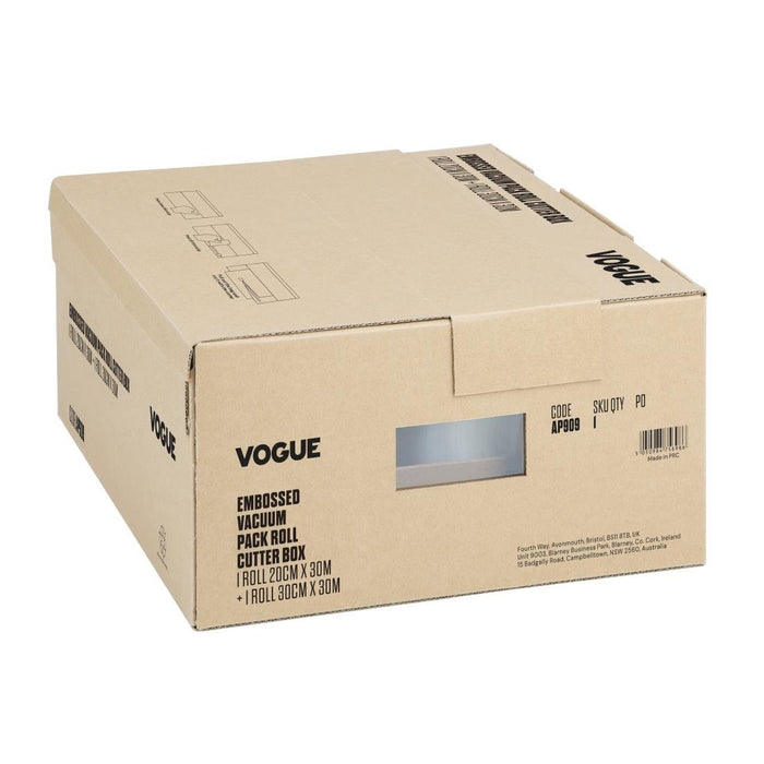 Vogue Vacuümverpakkingsrol Met Snijdoos (Reliëf) 200 mm En 300 mm Dubbelverpakking