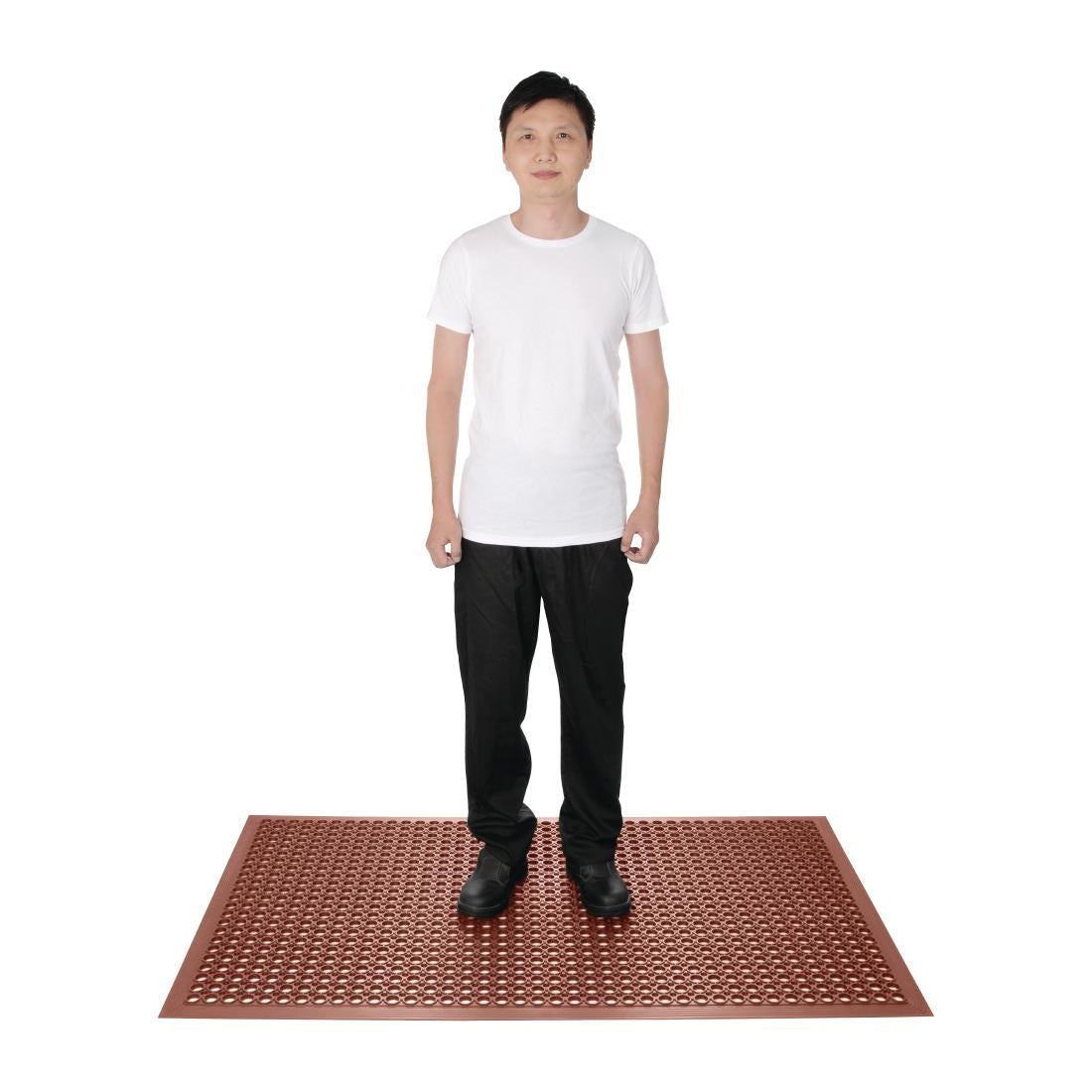 Jantex rubberen vetbestendige anti-vermoeidheidsmat rood 1500 x 900mm