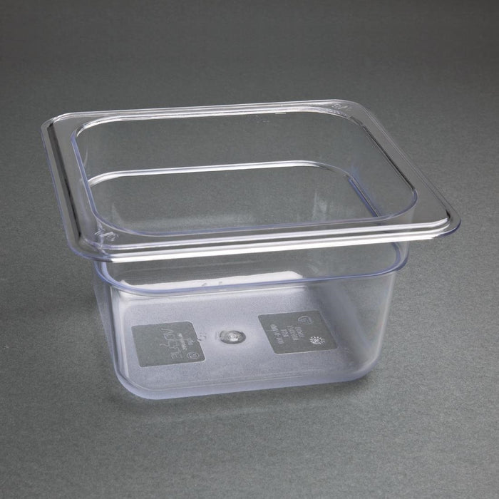 Vogue polycarbonaat 1/6 gastronorm container 100mm transparant