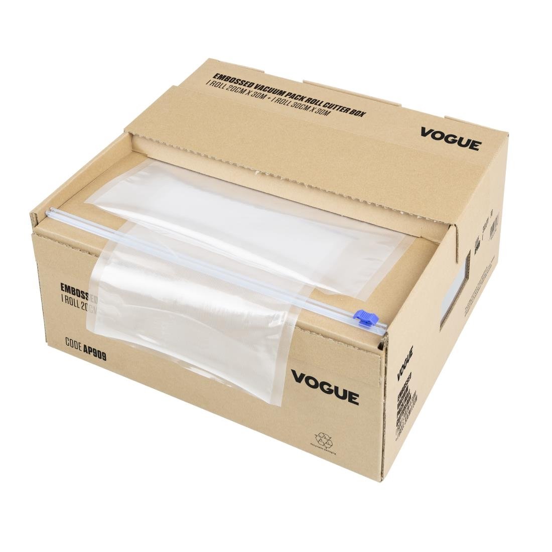 Vogue Vacuümverpakkingsrol Met Snijdoos (Reliëf) 200 mm En 300 mm Dubbelverpakking