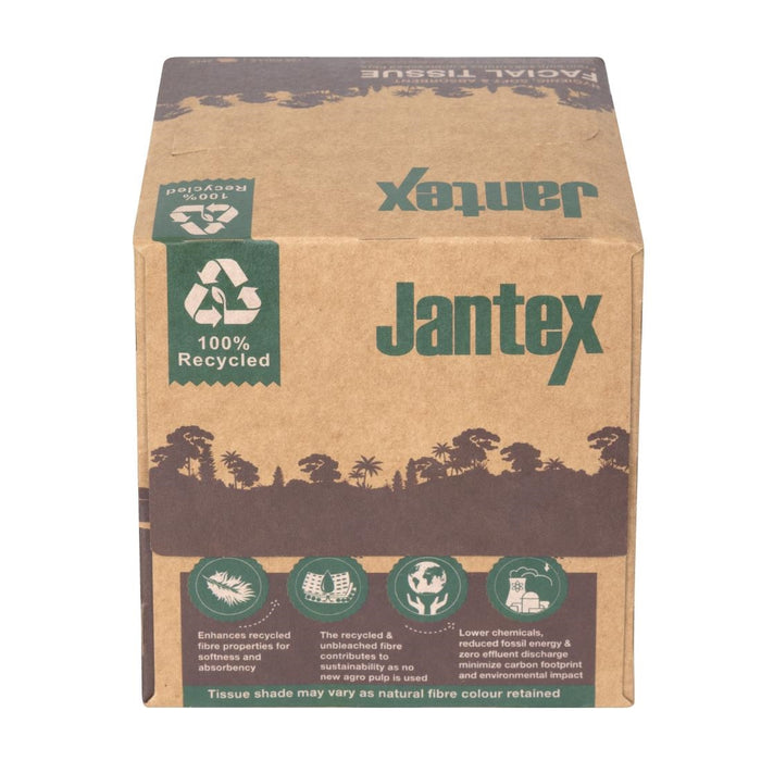Jantex Groen 100% Gerecyclede Gezichtsdoekjes Kubus 100 Vel (36 Pak)