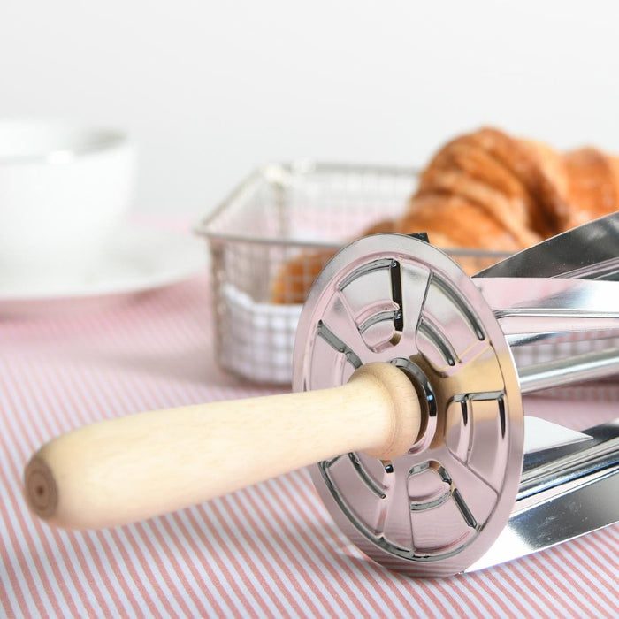 Gobel RVS Croissant Roller Cutter Met Houten Handvat 510x95X95mm