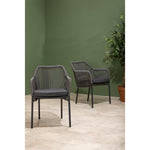 Bolero Bay PE gevlochten rattan outdoor armstoelen antraciet (2 stuks)