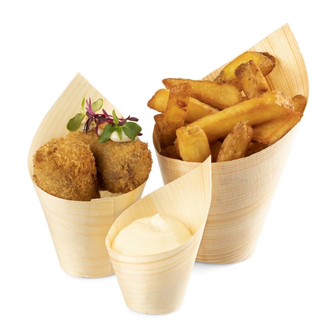 Sier Disposables Beker hout "schuin" 22cl. (FSC®) ø70 x h137/70mm (doos 30)