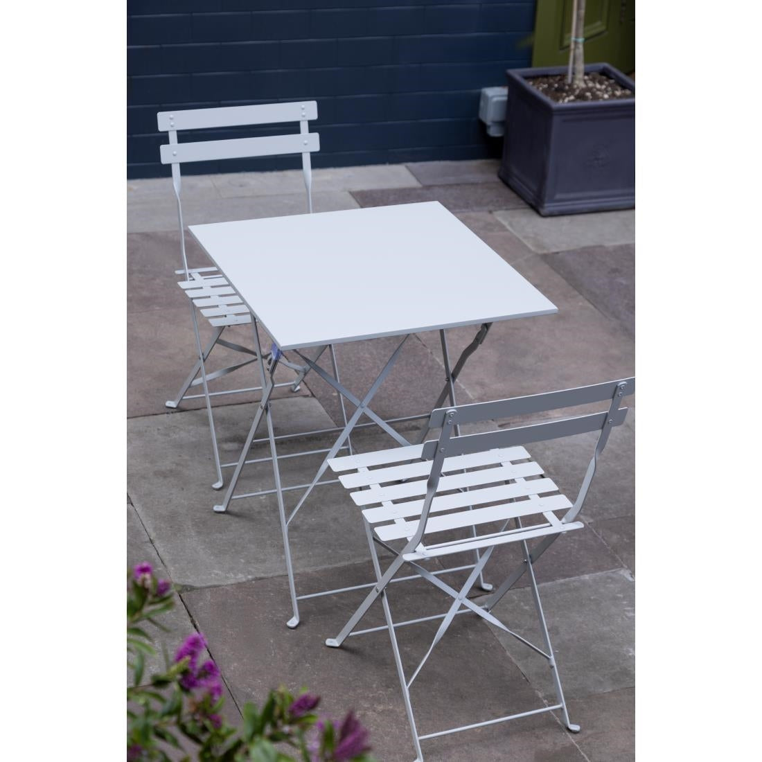Bolero vierkante opklapbare stalen tafel grijs 60cm