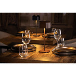 Olympia Lucca Tafellamp Vierkante Koepel Kastanje 300mm