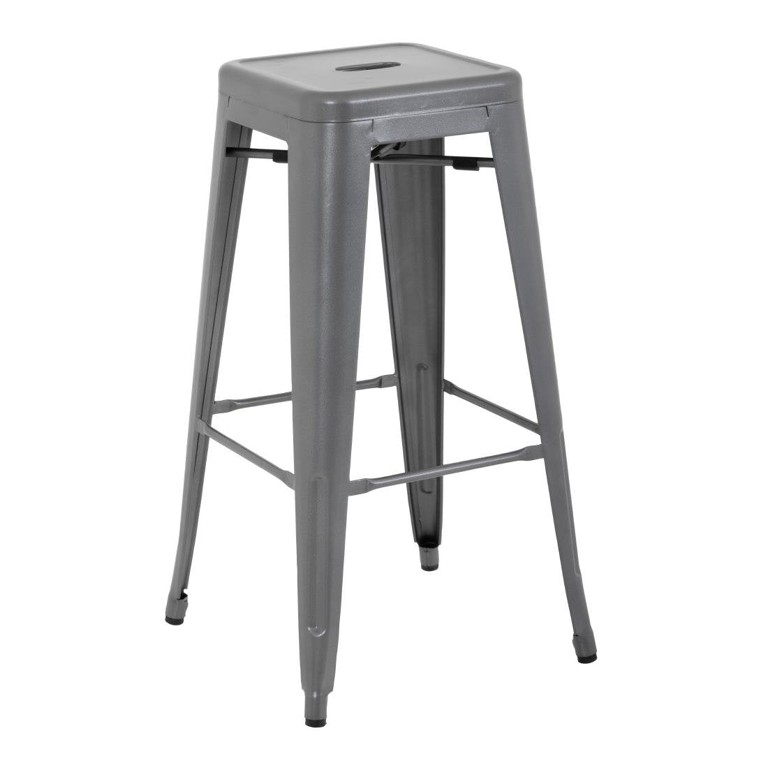 Bolero Bistro stalen barkruk grijs (4 stuks)