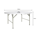 Bolero ronde klaptafel wit 153cm