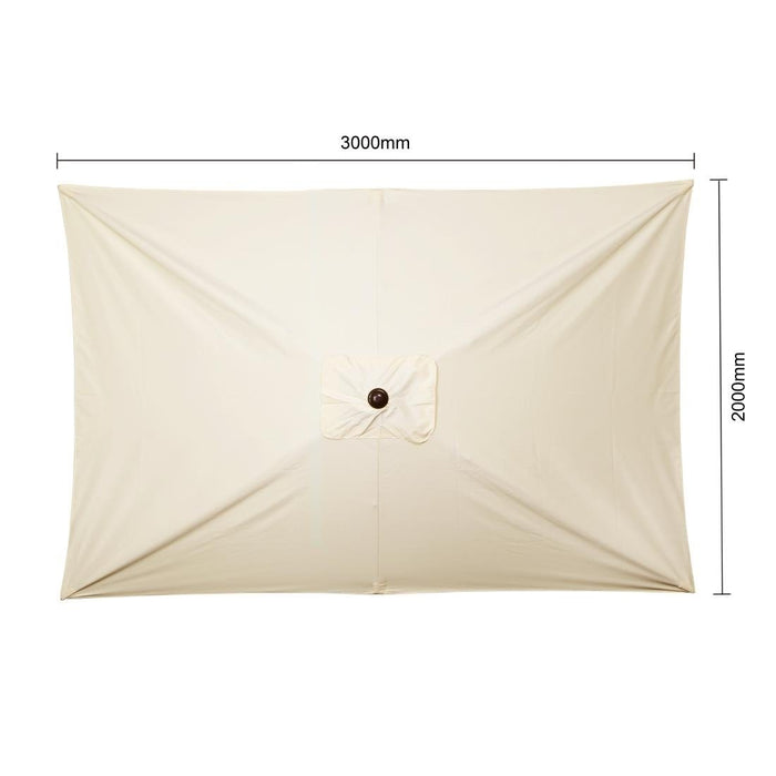 Bolero Sevilla Vierkante Parasol 2X3M Crème
