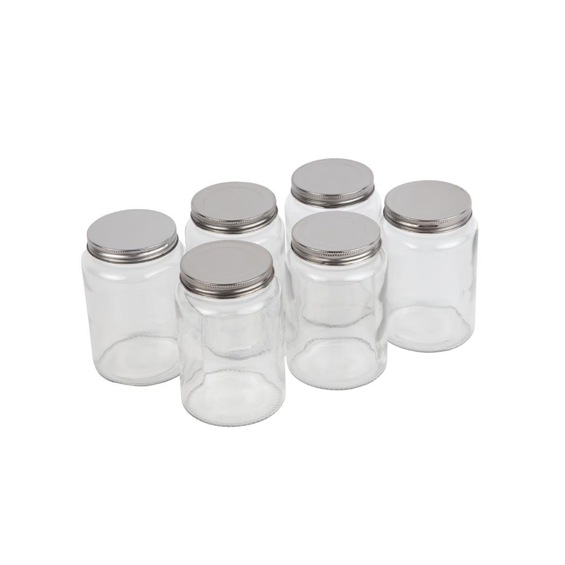 Vogue glazen pot met schroefdeksel 550ml (6 stuks)