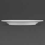 Olympia Whiteware witte borden met brede rand 28cm (6 stuks)