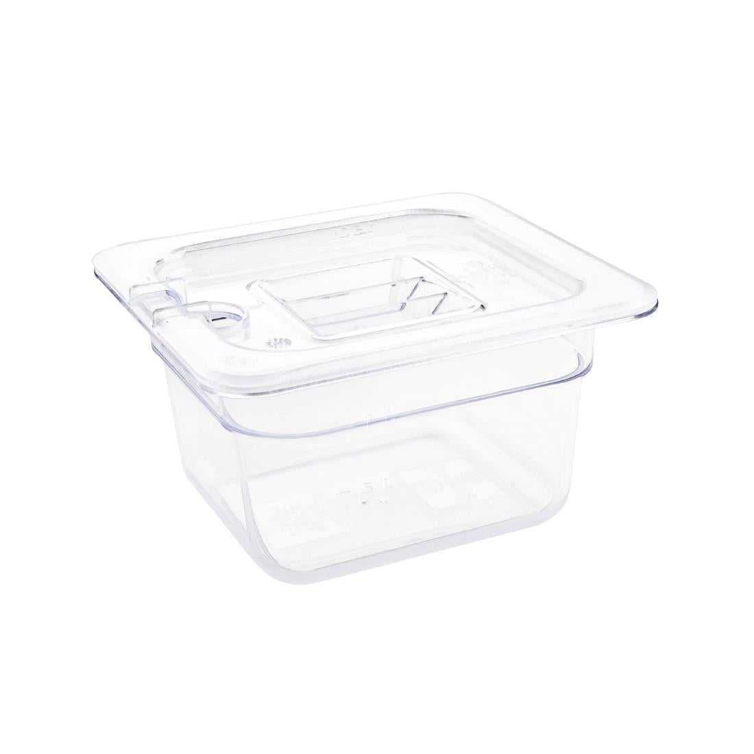 Vogue polycarbonaat 1/6 gastronorm container 100mm transparant