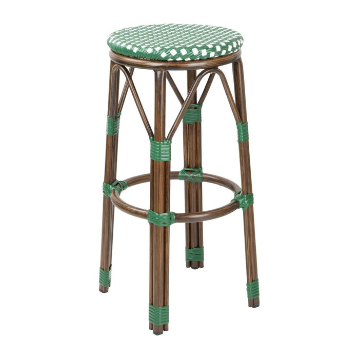 Bolero Parijse Stijl PE Rotan Barkrukken Groen Stip Mix (2 Pack)