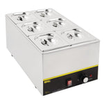 Vogue roestvrijstalen gastronorm bakset met deksels 1/6 (set van 6)