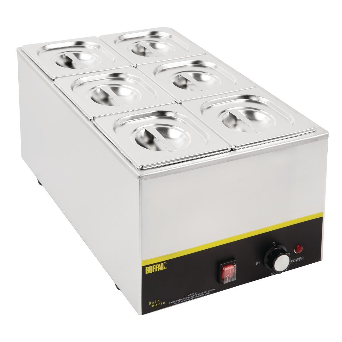 Vogue roestvrijstalen gastronorm bakset met deksels 1/6 (set van 6)