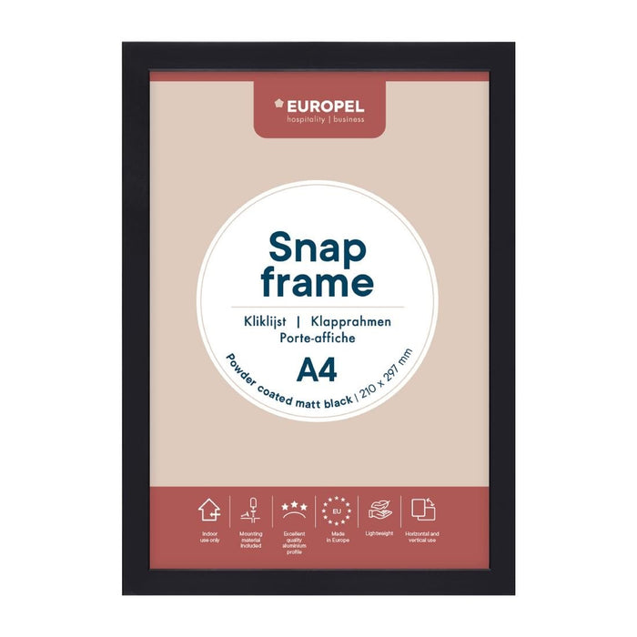 Europel Klapframe A4 25mm Mat Zwart
