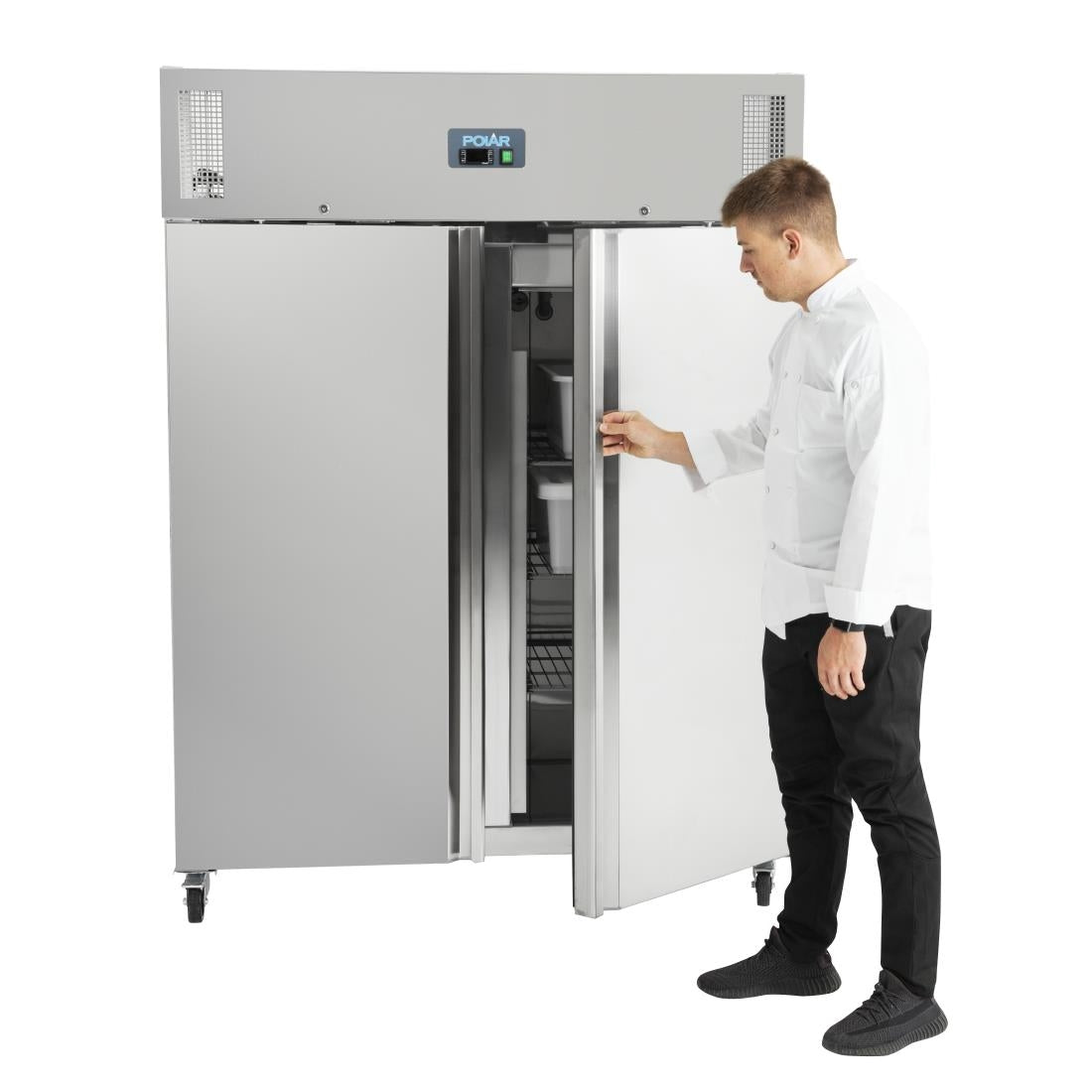 Polar u-serie staande dubbele deur vriezer 1300ltr