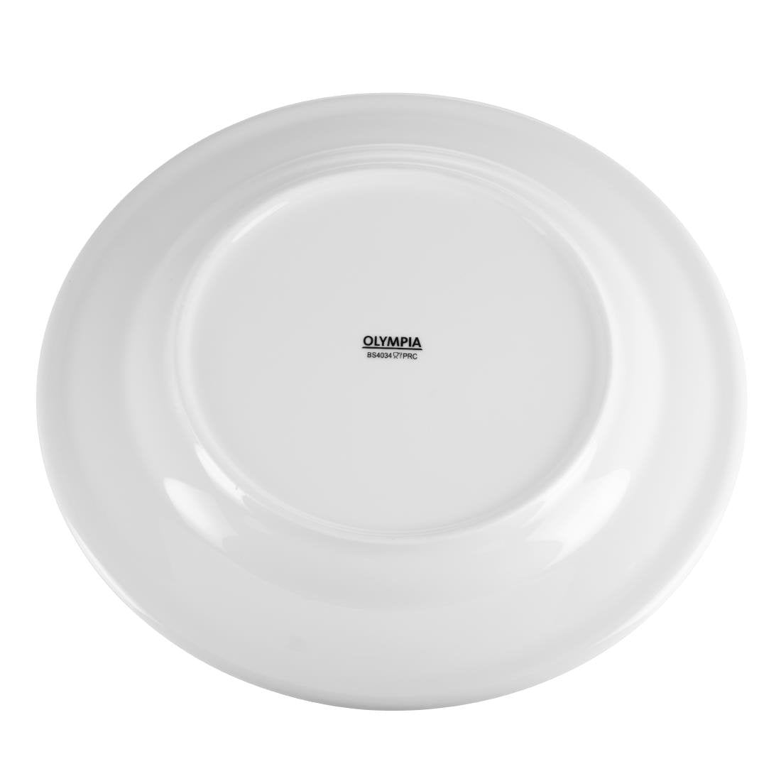 Olympia Whiteware witte borden met brede rand 28cm (6 stuks)
