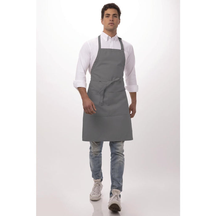 Chef Works halterschort grijs