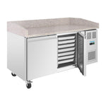 Polar U-Series Dubbele Deur Pizza Werkbank met Granieten Blad 428Ltr
