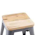Bolero Bistro stalen kruk met houten zitting - grijs (4 stuks)