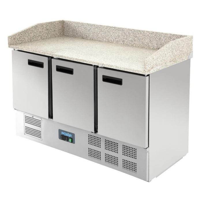 Polar G-serie saladette/pizza koelwerkwerkbank met granieten werkblad 368L