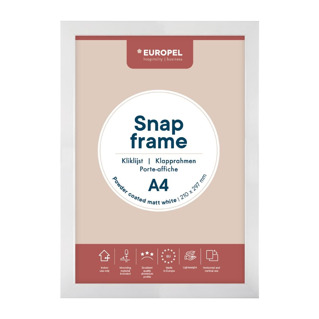 Europel Kliklijst A4 25mm Mat Wit