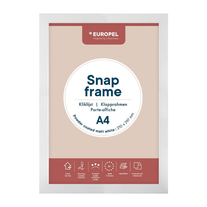 Europel Kliklijst A4 25mm Mat Wit