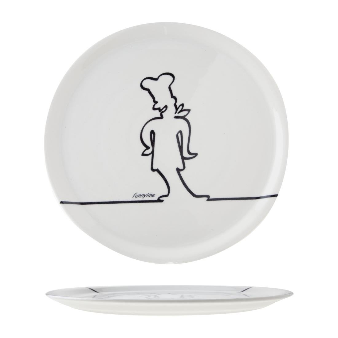 Pizzabord 31cm Wit Funnyline Zwart