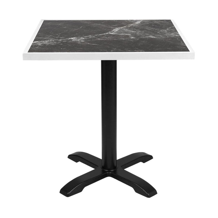 Bolero Tafelblad Van Gehard Glas Voor Buiten, Donker Granieteffect, Witte Rand 700mm