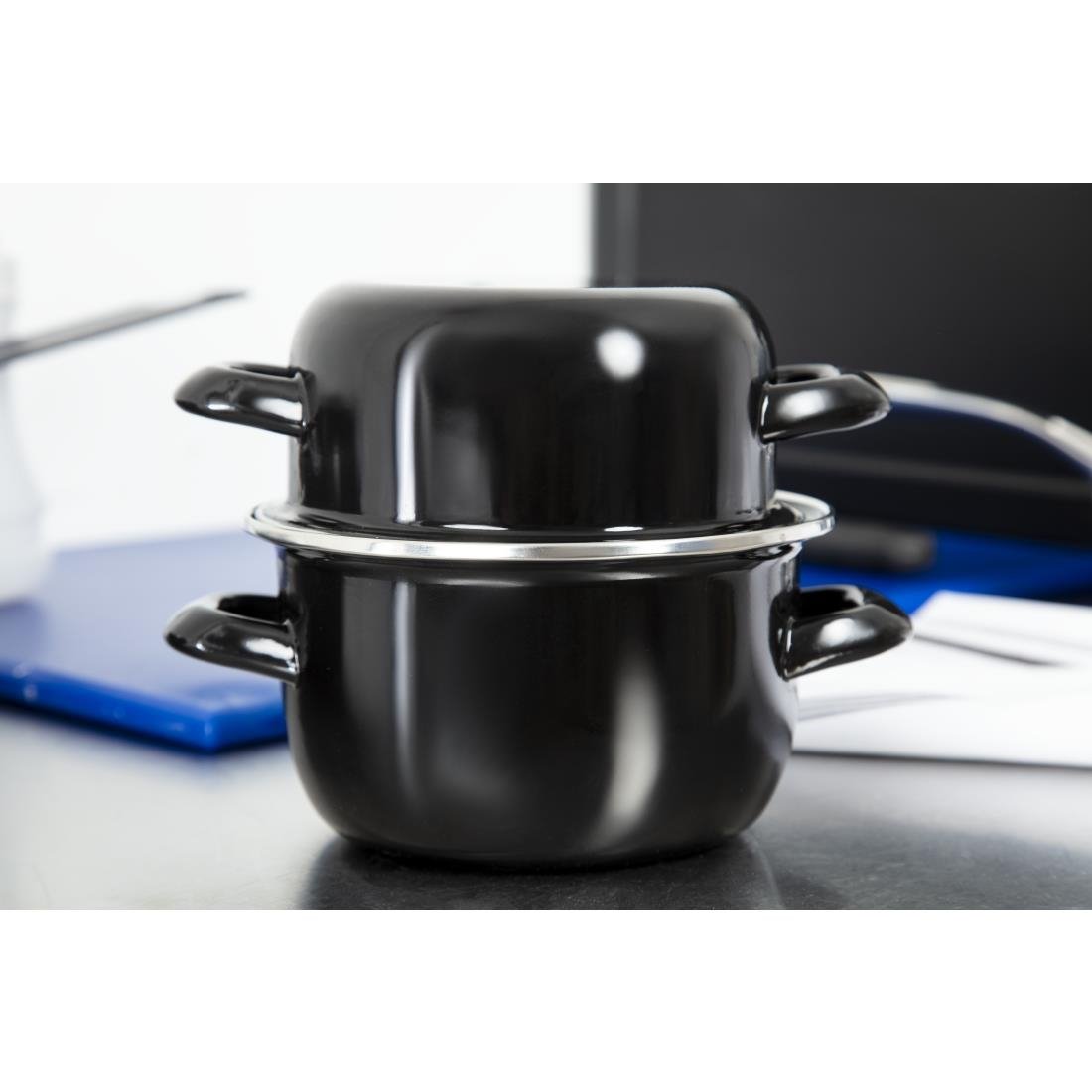 Olympia emaille mosselpan klein 14(Ø)cm