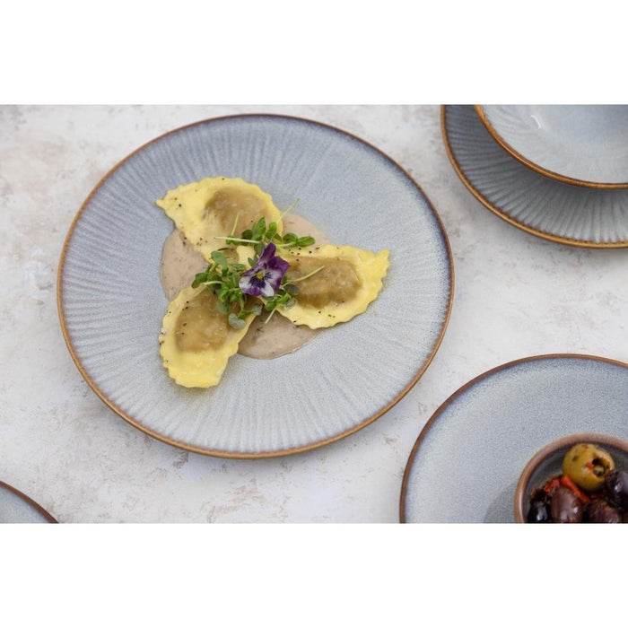 Olympia Drift Grijze Coupéschalen Met Reliëf, 155 mm (Pak Van 6)