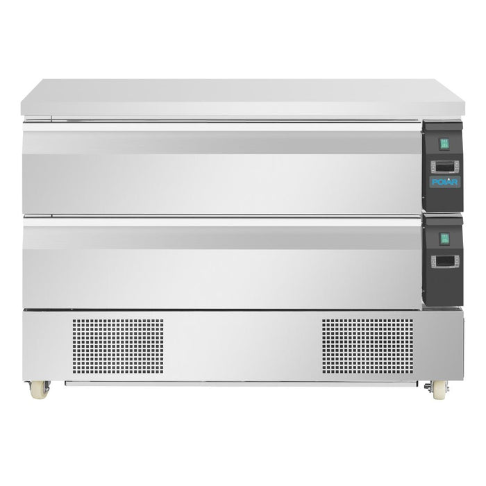 Polar U-serie compacte koel-vrieswerkbank 2 lades 6x GN 1/1