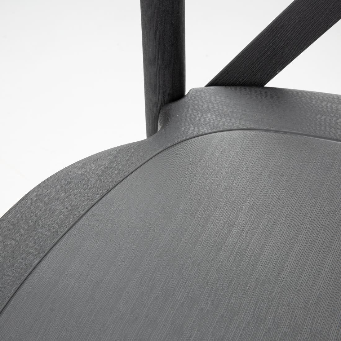 Bolero Manhattan Cross-Back Kunststof Stoelen Zwart (Set Van 4)