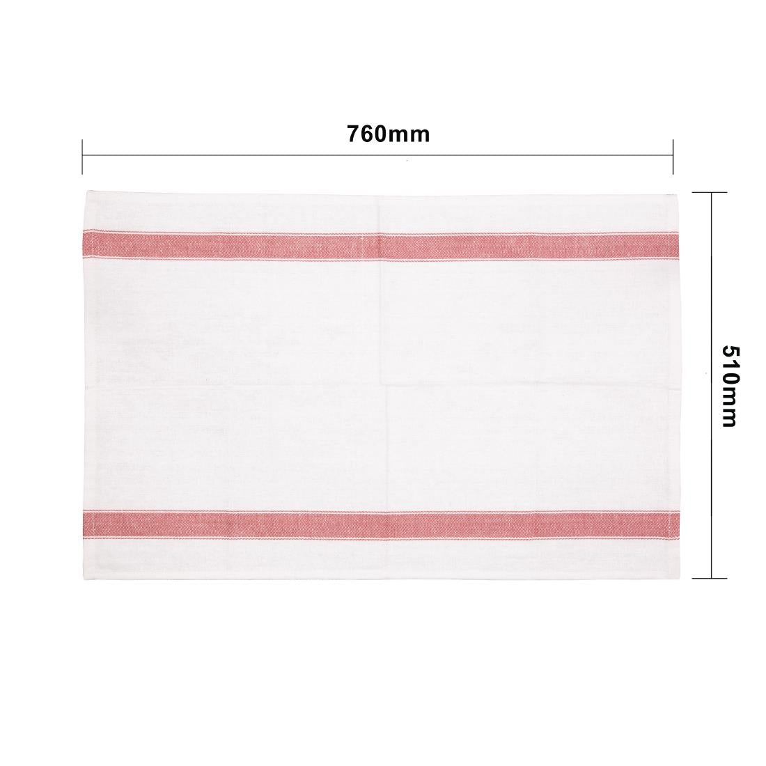 Vogue zware kwaliteit polykatoen theedoek rood 76 x 51cm