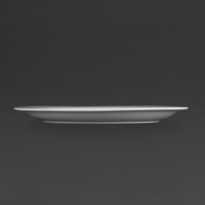 Olympia Whiteware borden met smalle rand 28cm (6 stuks)