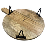 Olympia Ronde Displaystandaard van Mangohout met Metalen Poten 350x250x80mm